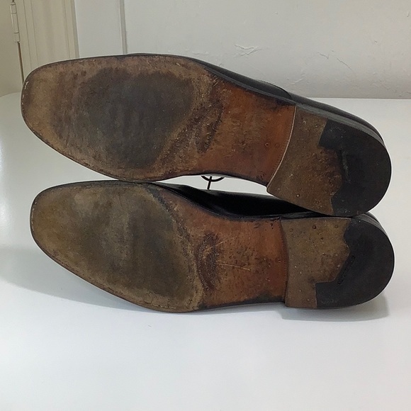 Salvatore Ferragamo black Italian leather lace up Oxfords size 9.5 D EUC - Picture 14 of 16